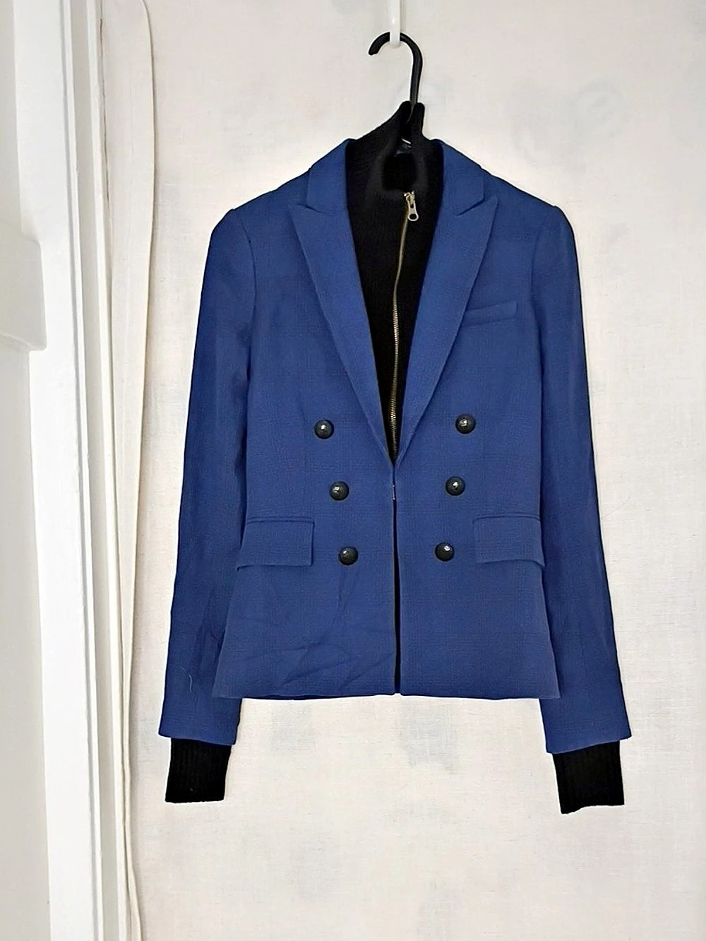 Veronica Beard Miller Plaid Dickey Jacket Blue Size 0